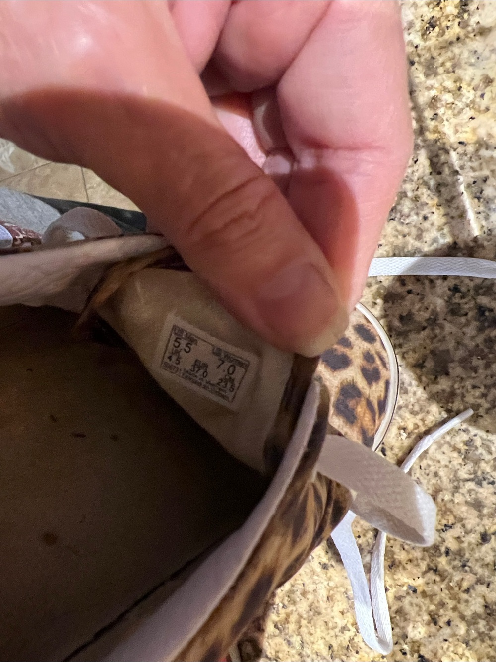 Vans Leopard Print Canvas Sneakers in Tan and Black with White Laces - Picture 5 of 5